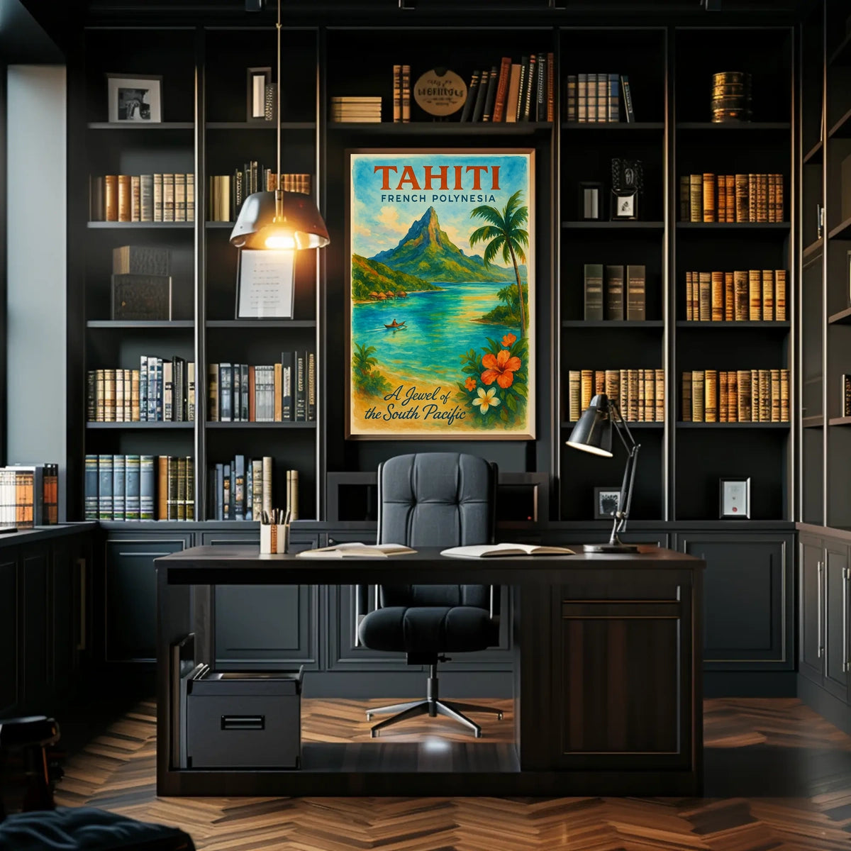 Tahiti Travel Poster – Vintage French Polynesia Wall Art, South Pacific Paradise Decor