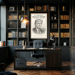 Trump Statesman Command Portrait Classic Leadership Style Patriotic Timeless Collector Poster