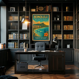 Honolulu Adventure Vintage Hawaiian Poster Print