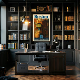 Boston City Upon a Hill Urban Cityscape Poster