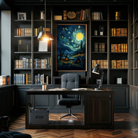 Starry Night Village Poster