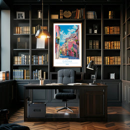 Colorful Streets of Girona Poster