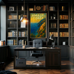 Amalfi Coast Poster Wall Art for Coastal Decor and Travel