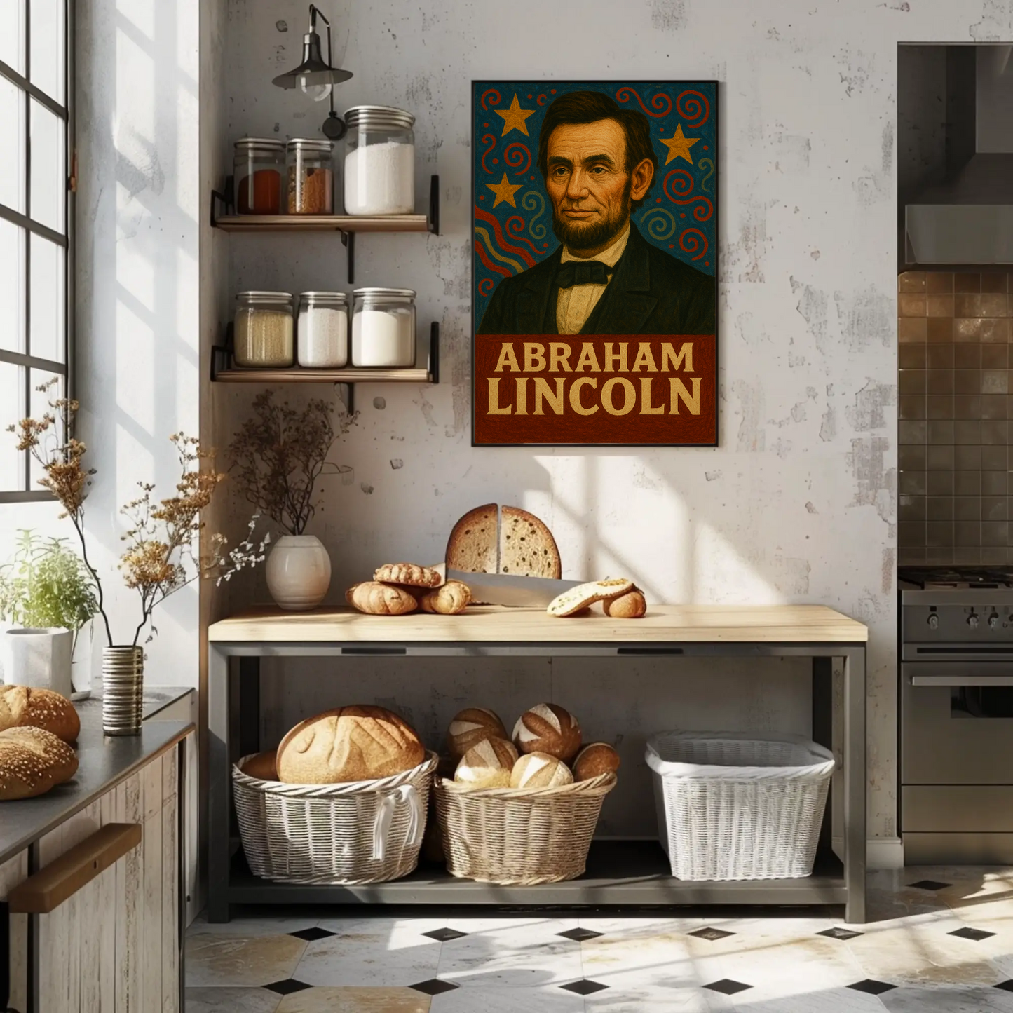 Abraham Lincoln Patriotic Portrait Vintage Poster
