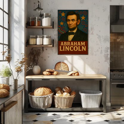 Abraham Lincoln Patriotic Portrait Vintage Poster