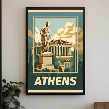Athens, Greece Vintage Style Poster