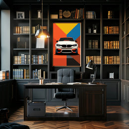 Bold and Dynamic Automotive Art Poster PosterGoat