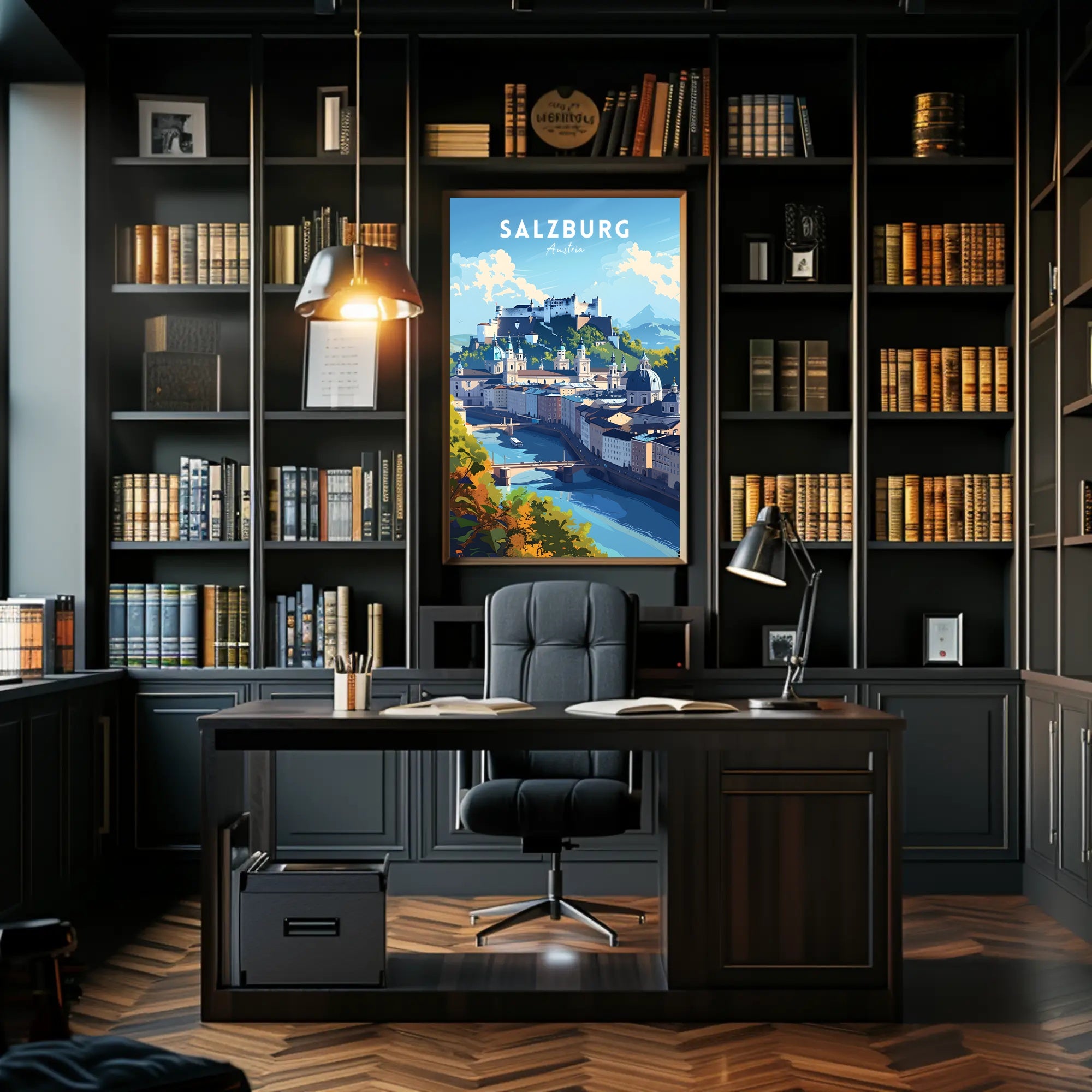 Salzburg's Iconic Cityscape Travel Poster