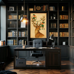 Festive Reindeer And Elves Poster