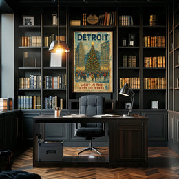 Detroit Light In The City Of Steel Poster
