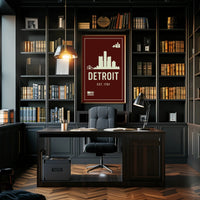 Detroit Skyline Est. 1701 Poster PosterGoat