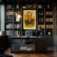 Franklin D. Roosevelt 32nd President of the United States Vintage Watercolor Poster