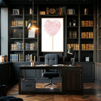 Heart Shaped Cotton Candy Poster Whimsical Pastel Print