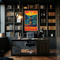 Hot Springs National Park Vintage Fountain Serenity Sunrise Escape Impressionism Poster