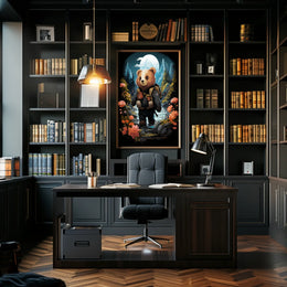 Bear's Moonlit Adventure in a National Park Poster