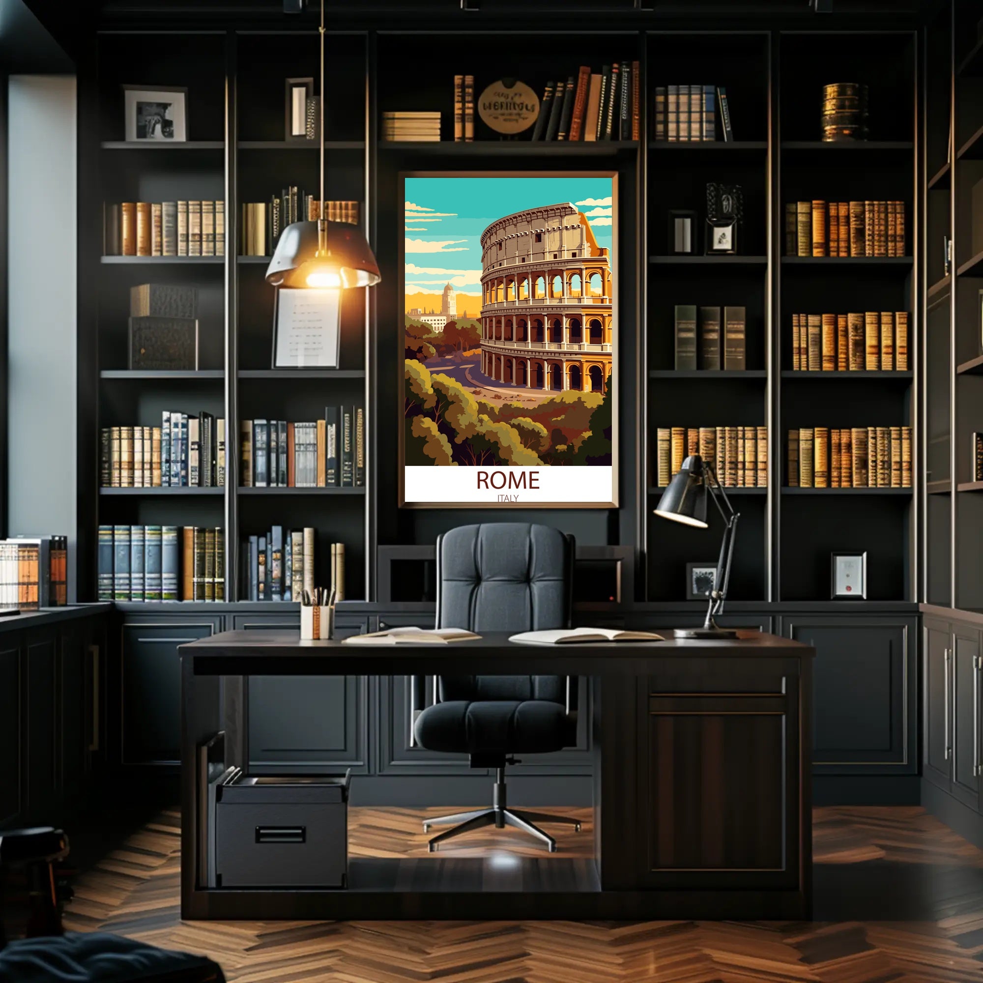 Colosseum by Day: Modern Rome Travel Poster