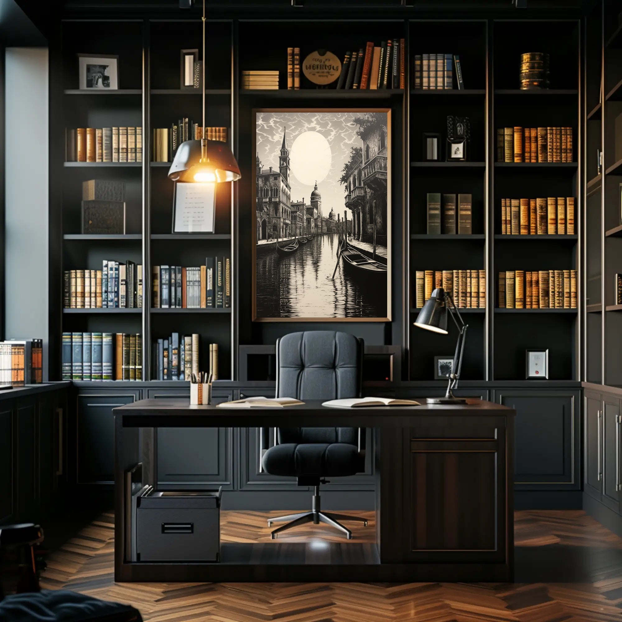 Moonlit Venetian Canal Poster