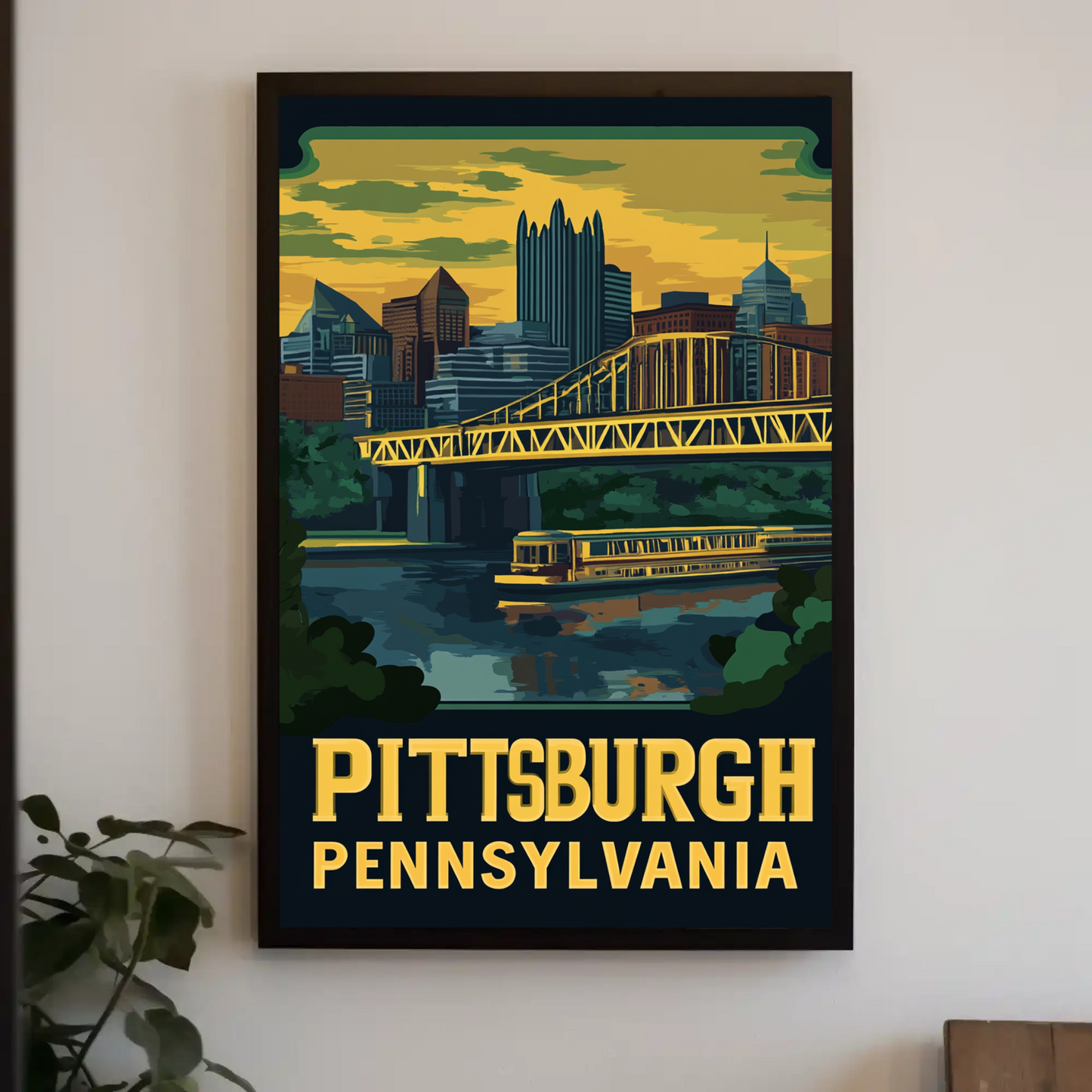 Pittsburgh, Pennsylvania Vintage Travel Poster
