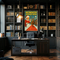 Reindeer Fashion Show Vintage Holiday Animal Poster