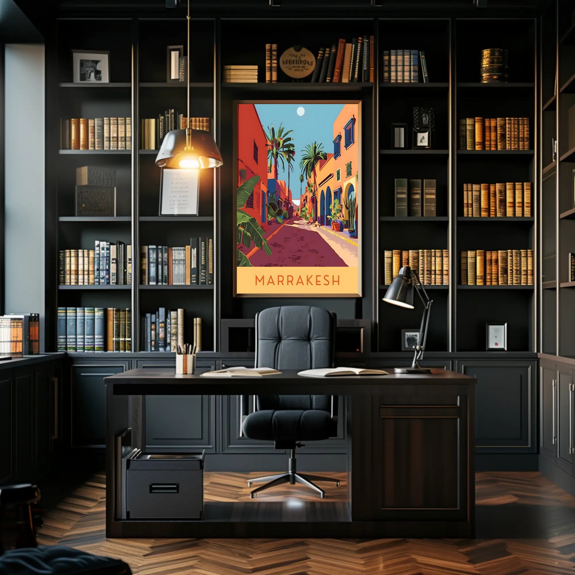 Marrakesh Vintage Vibes Street Scene Travel Poster