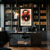 Ulysses S. Grant Watercolor Portrait Historical or Presidential Poster