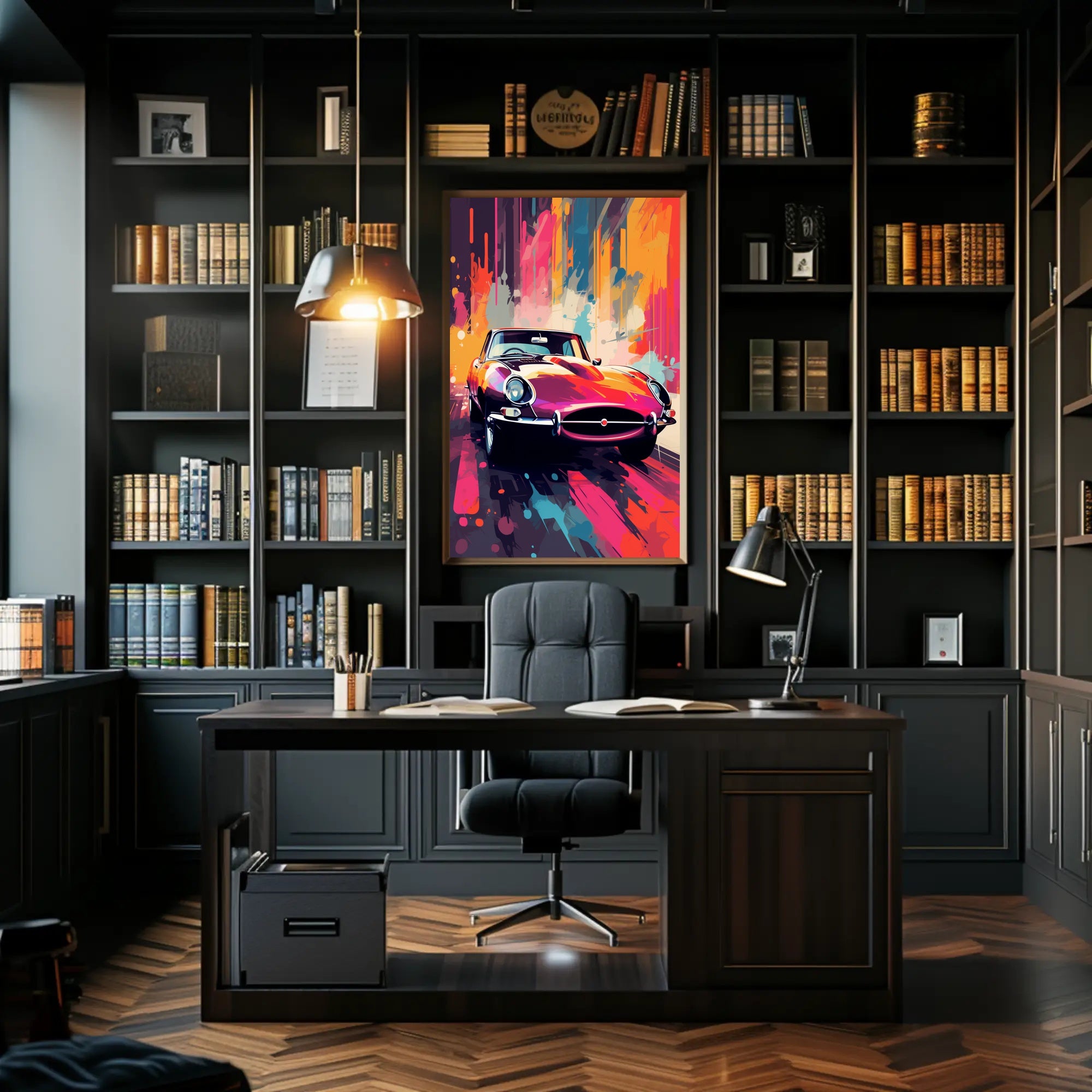 Vibrant Classic Car Art Poster