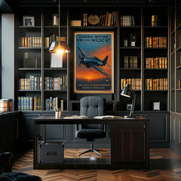 Wildcat FM1 FM2 Aviation Poster Vintage Plane Print