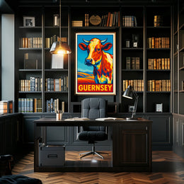 Guernsey Cow Art Poster
