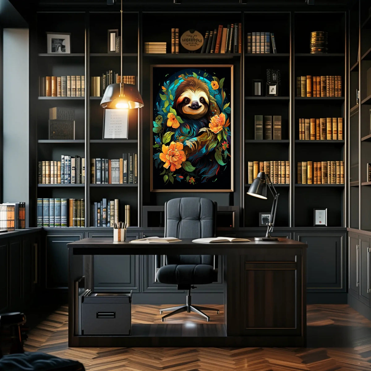 Enchanted Sloth In Bloom Poster