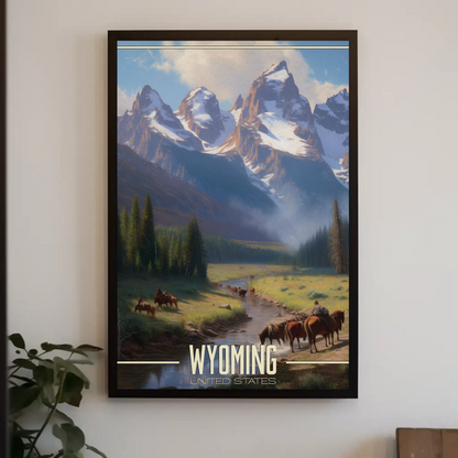 Wyoming United States Vintage Poster