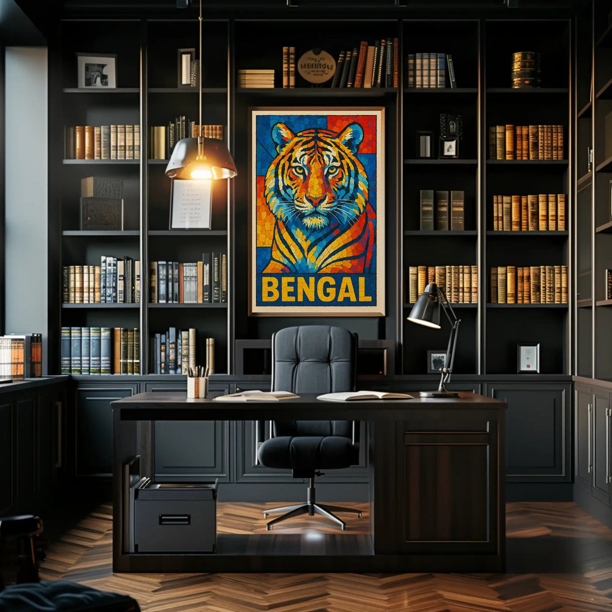 Bengal Tiger Mosaic Poster