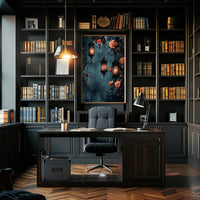 The poster displays a gothic and romantic theme. Three ornately designed lanterns emit Travel Poster