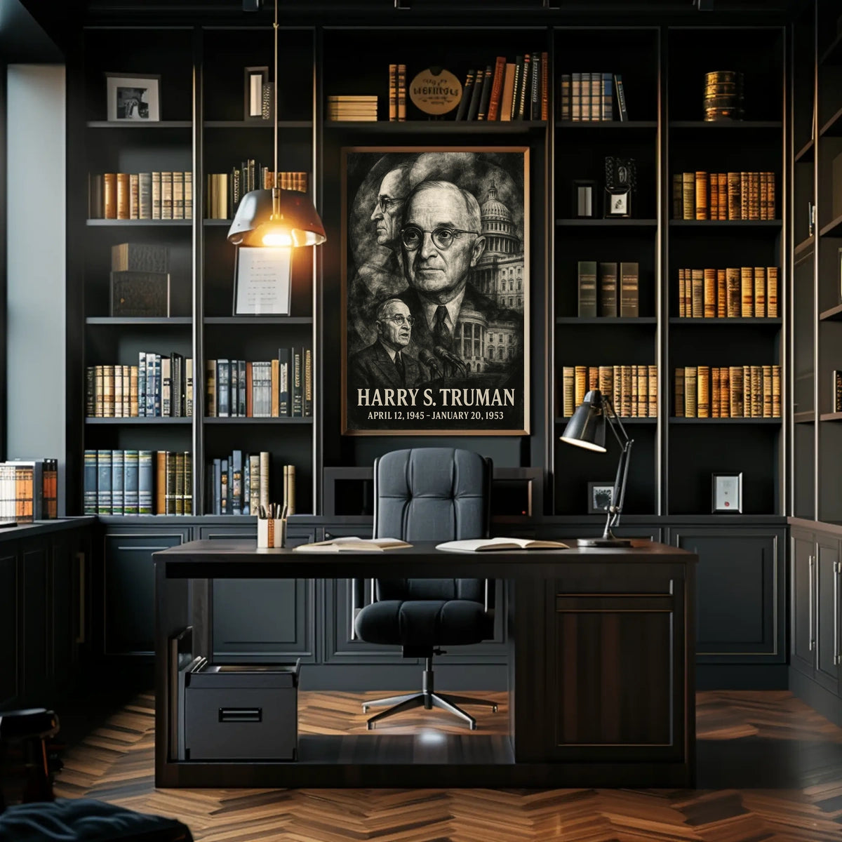 Harry S. Truman 33rd President of the United States Double Exposure Poster