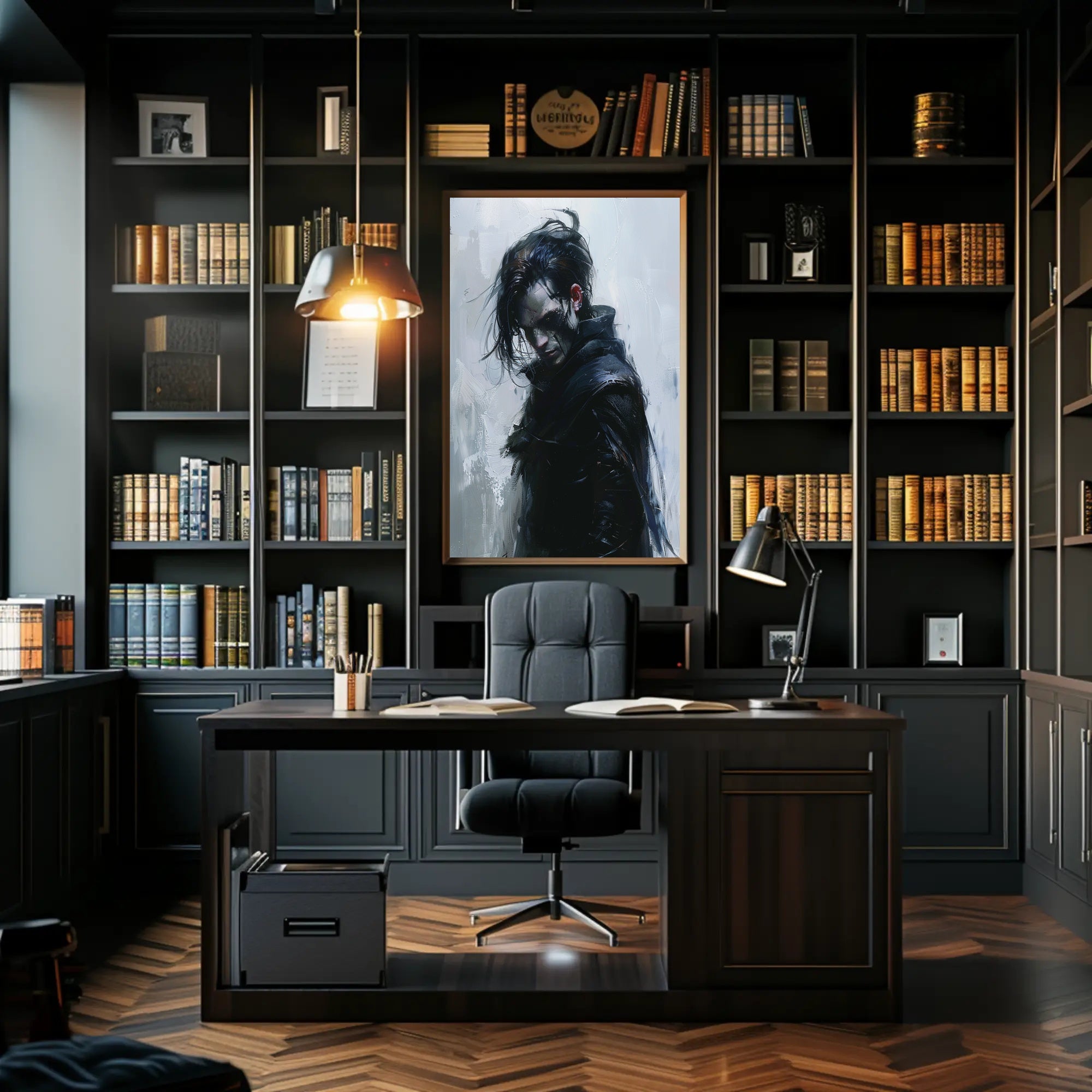 Mysterious Warrior in Dark Fantasy Poster Art PosterGoat