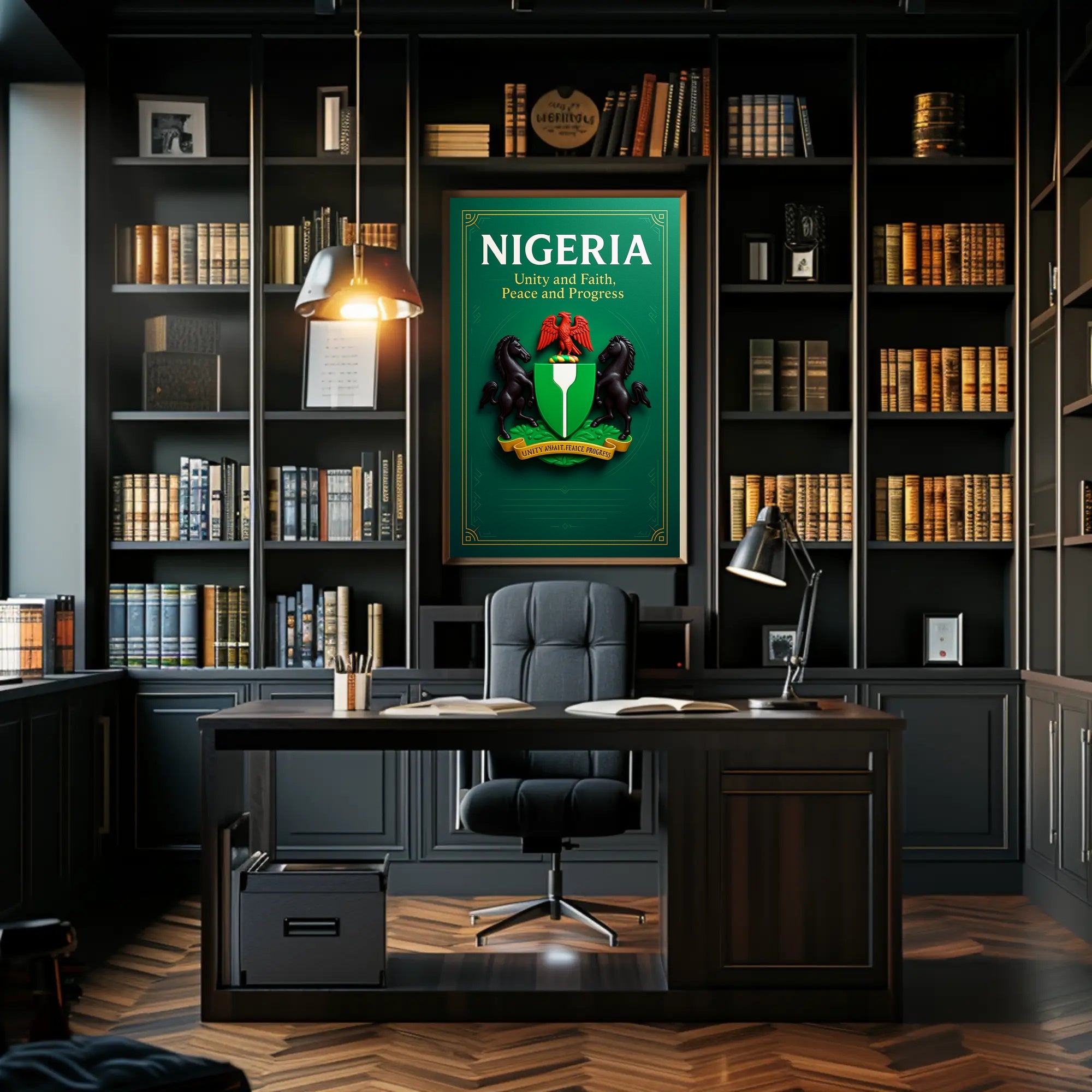 Nigeria Unity and Faith, Peace and Progress Poster PosterGoat