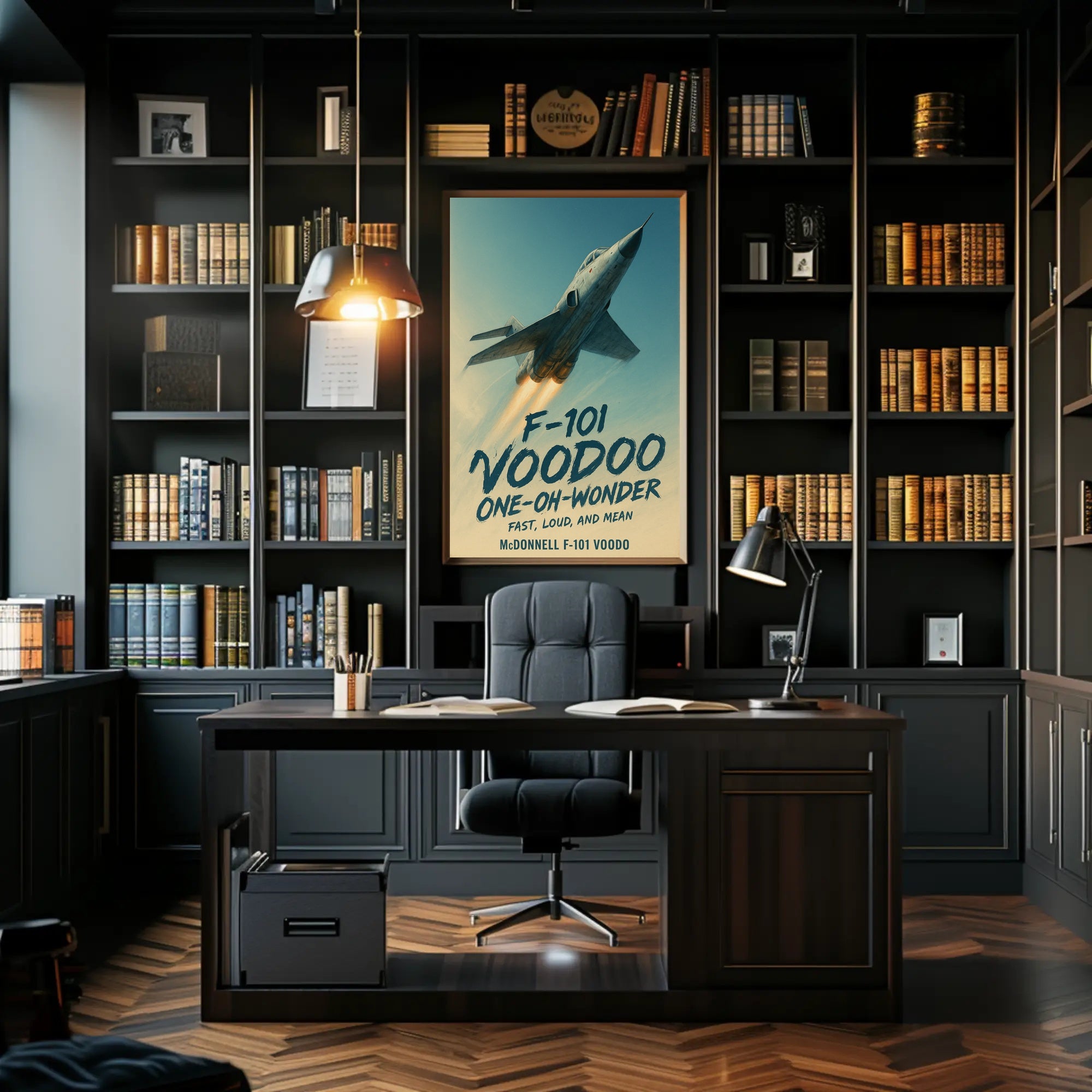 McDonnell F-101 Voodoo Jet Mid-Century Military Poster