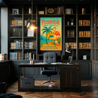 Florida Vintage Travel Poster Wall Art Print
