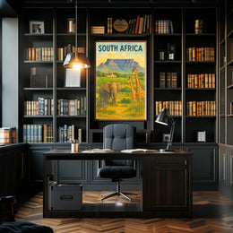 Vibrant South African Wildlife Travel Poster