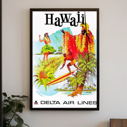 Hawaii Air Lines Travel Poster