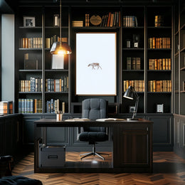 Solitary Reindeer In Snow Poster