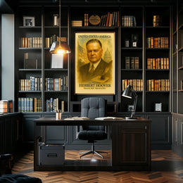 Herbert Hoover 31st President of the United States Vintage Watercolor Poster