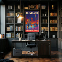 Cleveland Lakefront Glow Poster