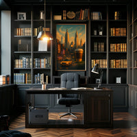 New York City Poster Modern Urban Nightlife Wall Art