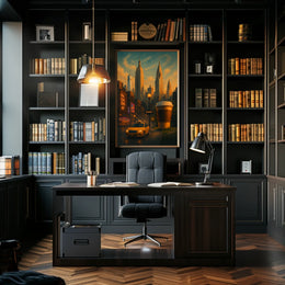 New York City Poster Modern Urban Nightlife Wall Art