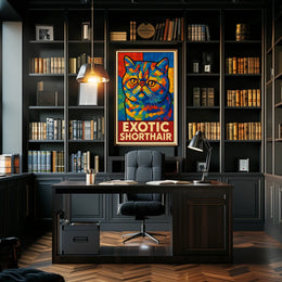 Exotic Shorthair Cat Art Poster