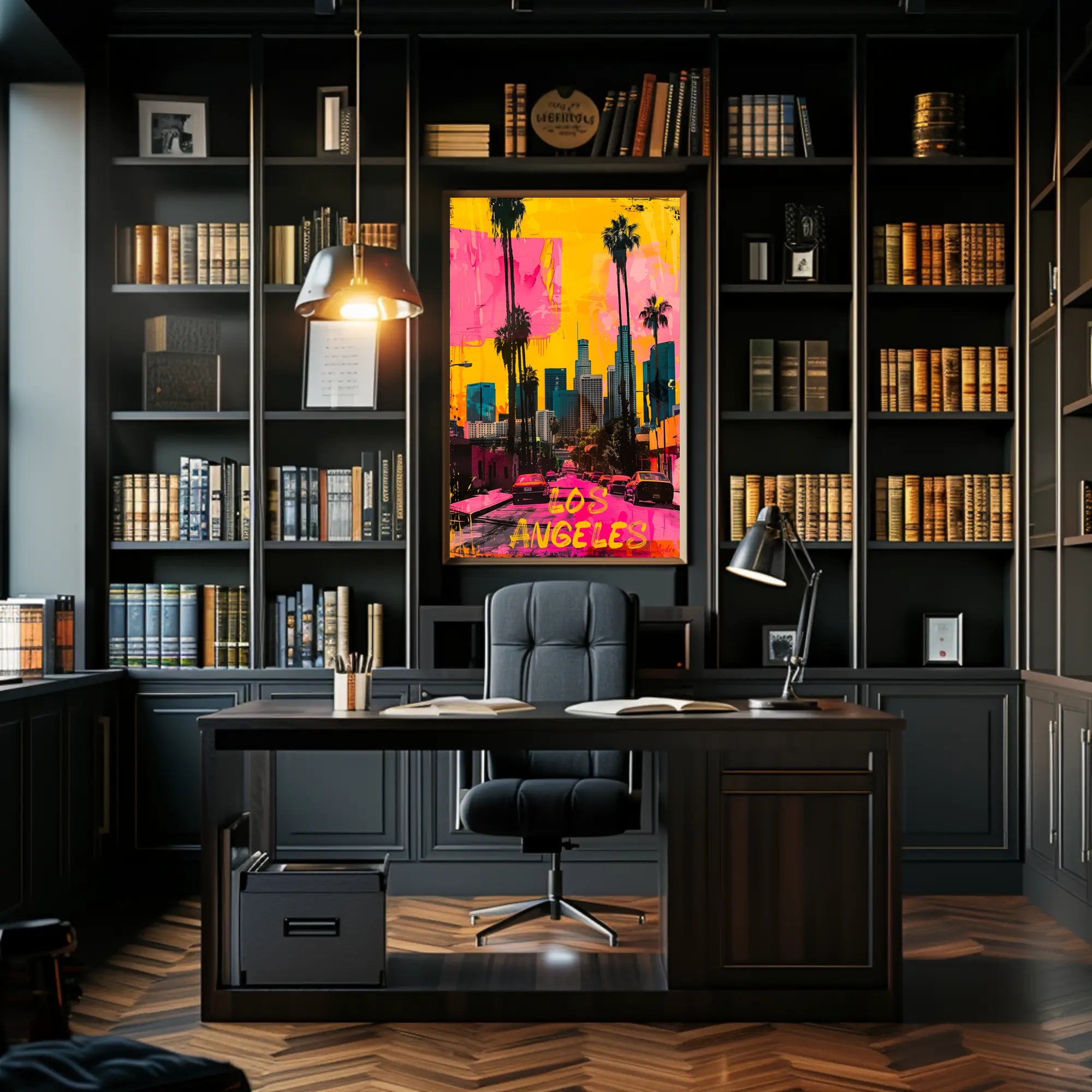 Vibrant Los Angeles Skyline Pop Art Urban Cityscape Poster