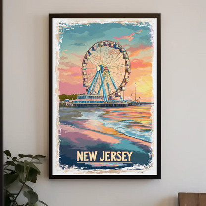 New Jersey Boardwalk Vintage Poster