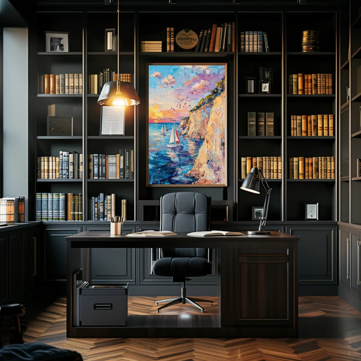 pixelmotion copyai 35099 Thick oil impasto painting of a coastal cl eae5208126d 4029 9828 f8e65374a5f0 Poster