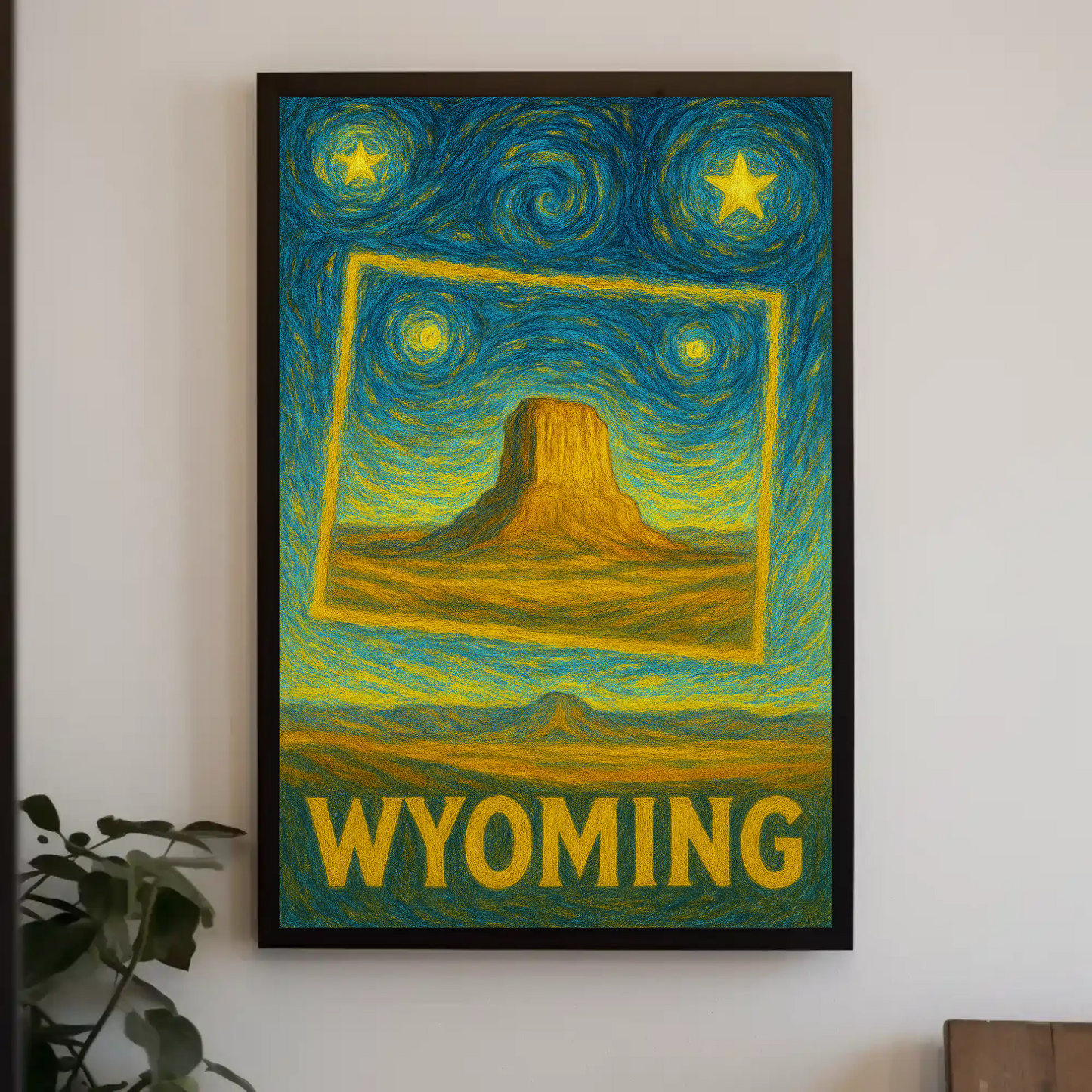 Wyoming Starry Night Poster