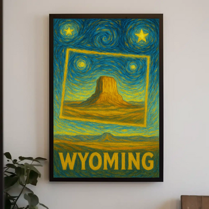 Wyoming Starry Night Poster